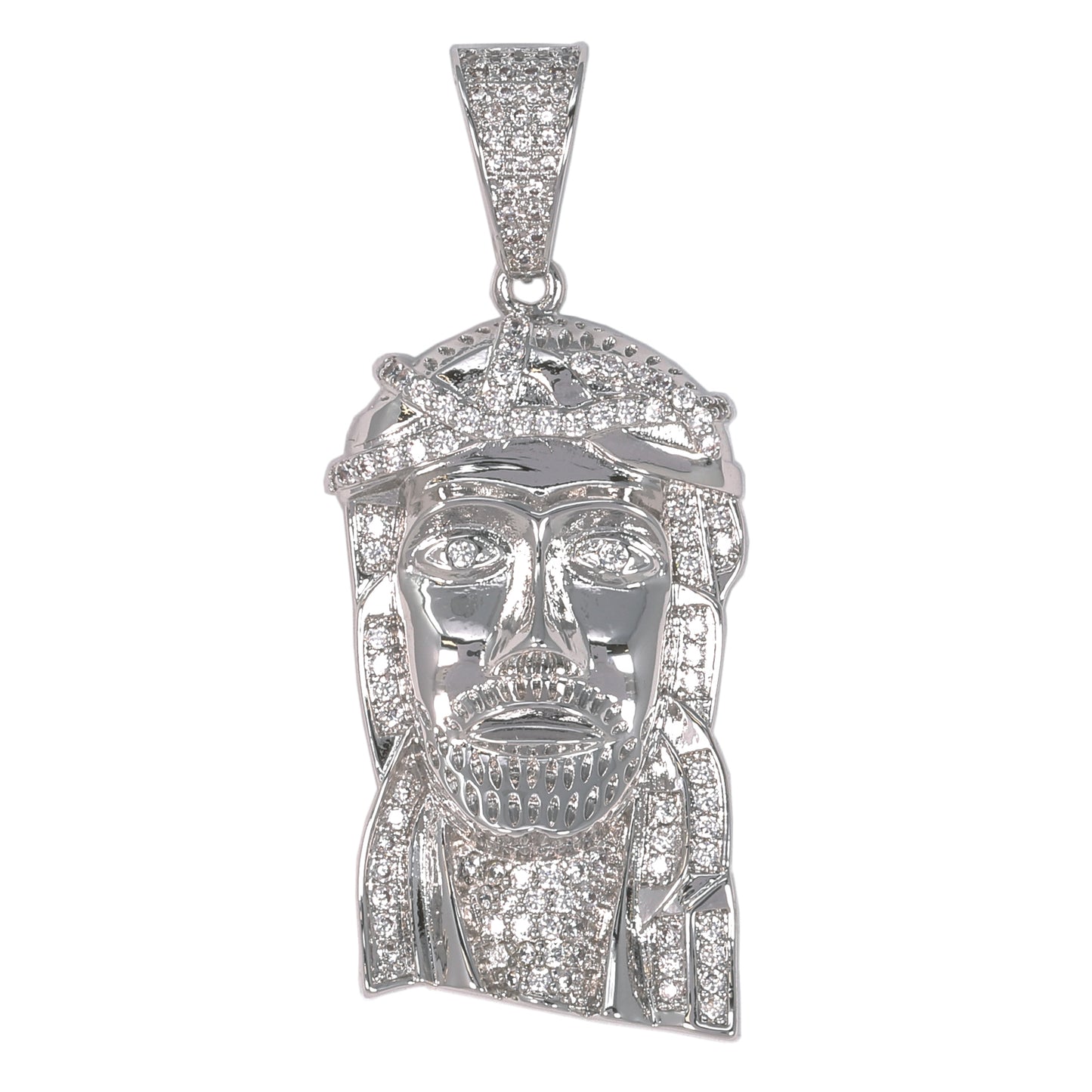 Medium Jesus Cubic Zirconia Pendant - BCH-1092*