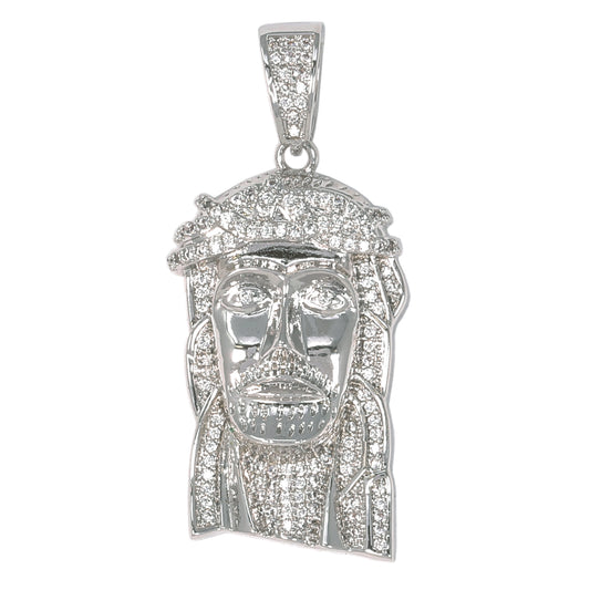 Medium Jesus Cubic Zirconia Pendant - BCH-1093*