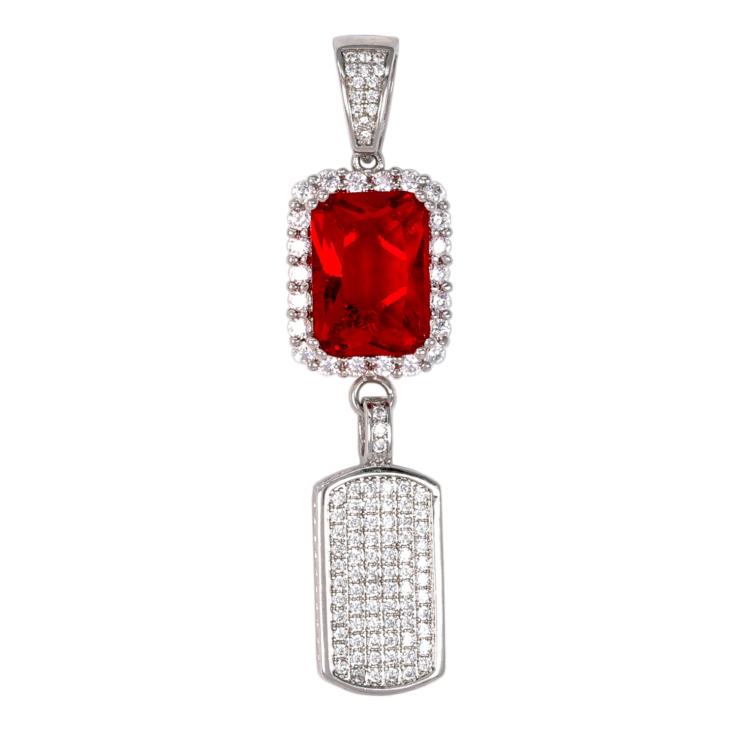 Mini Color Stone Red Rosary Cubic Zirconia Pendant - BCH-1106*