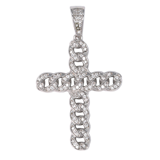Medium Cross Cubic Zirconia Pendant - BCH-1116*