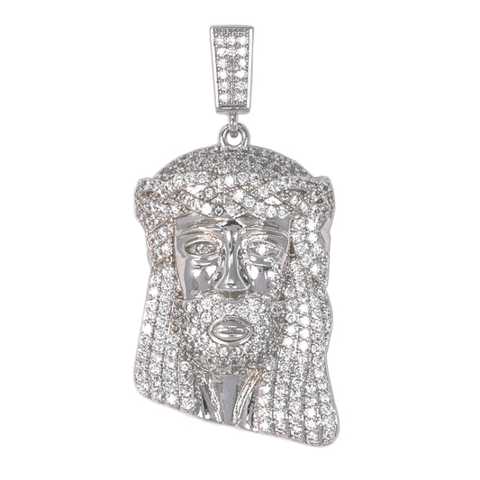 Small Jesus Cubic Zirconia Pendant - BCH-1136*