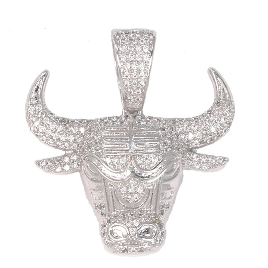 Medium Bull Cubic Zirconia Pendant - BCH-1153*