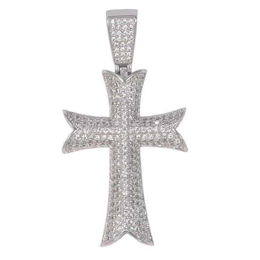 Medium Cross Cubic Zirconia Pendant - BCH-1176*