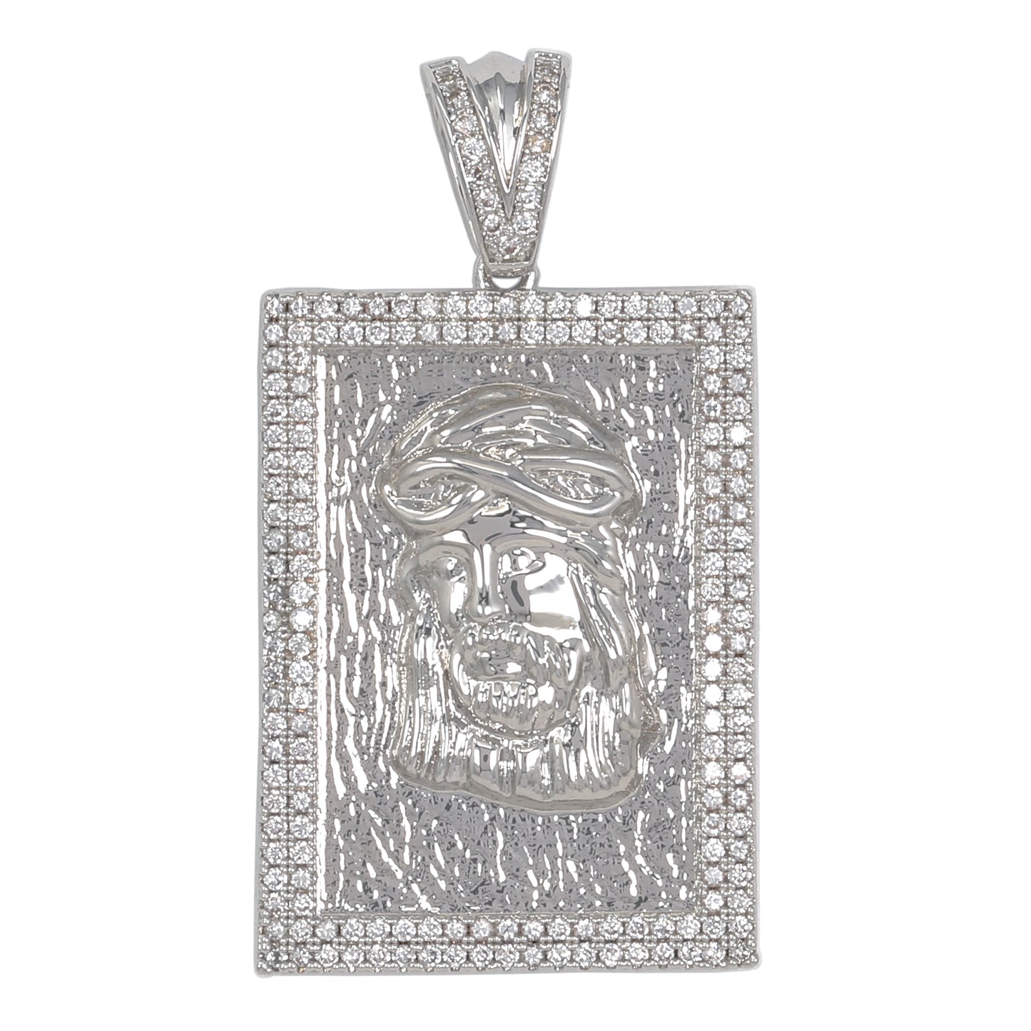Medium Jesus Cubic Zirconia Pendant - BCH-1195*