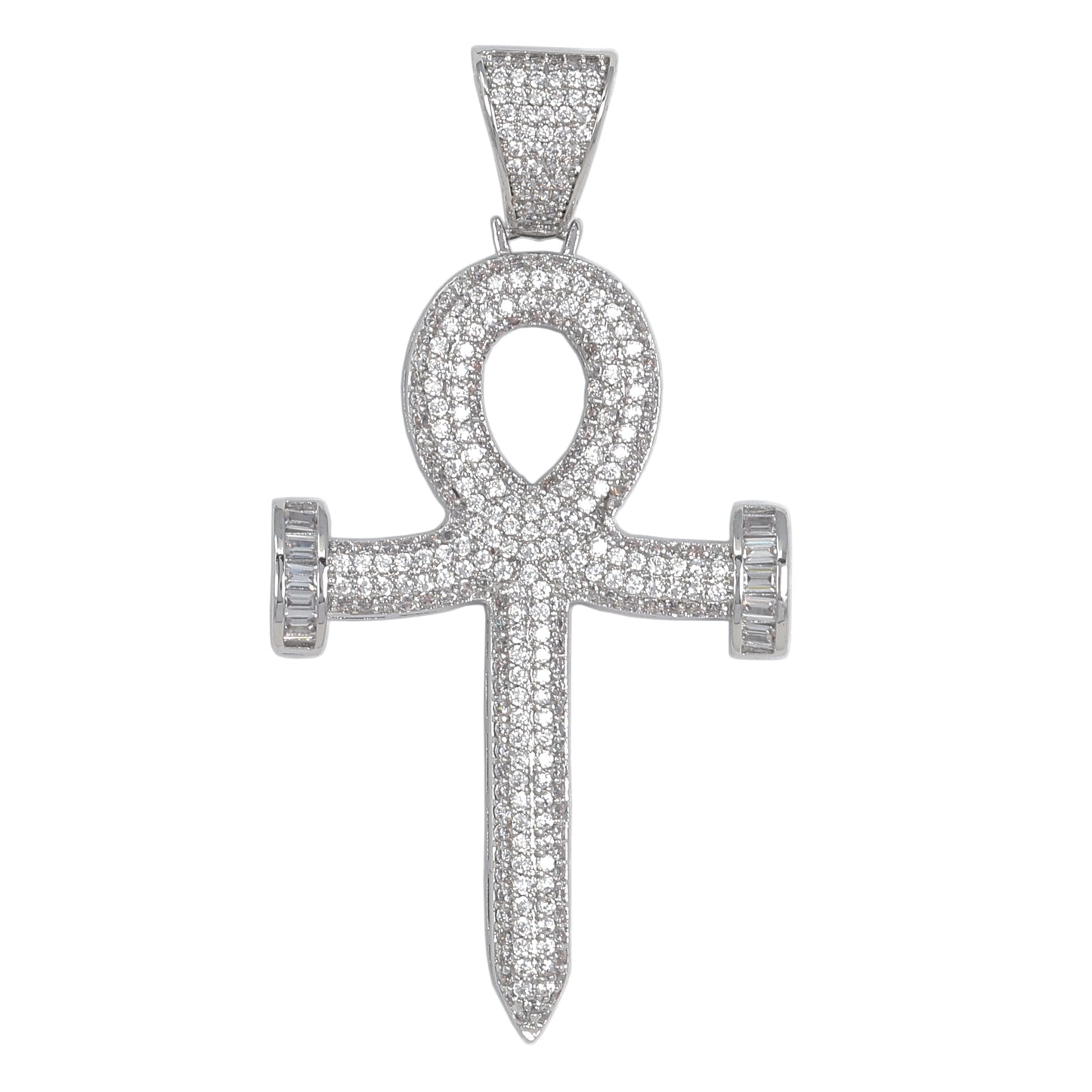 Medium Ankh Cross Cubic Zirconia Pendant - BCH-1201*