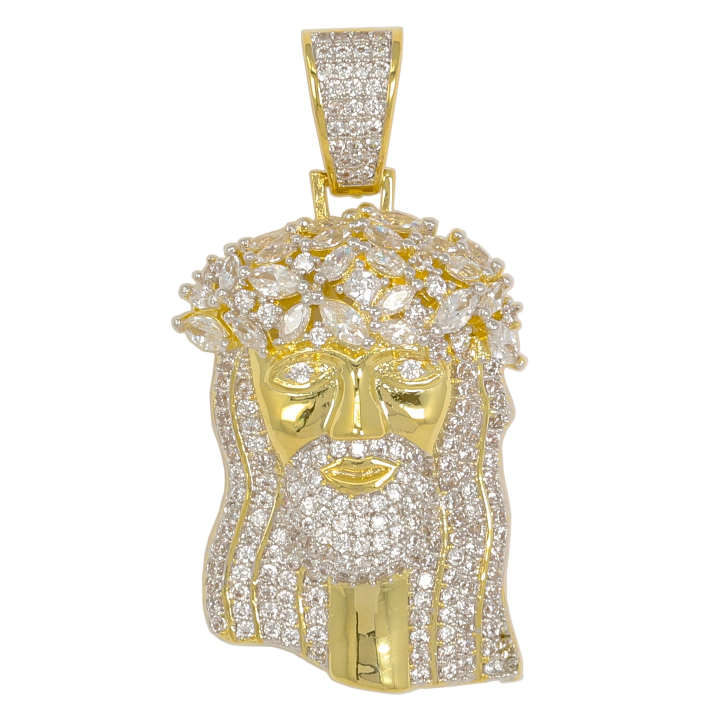 Medium Jesus Cubic Zirconia Pendant - BCH-1204*