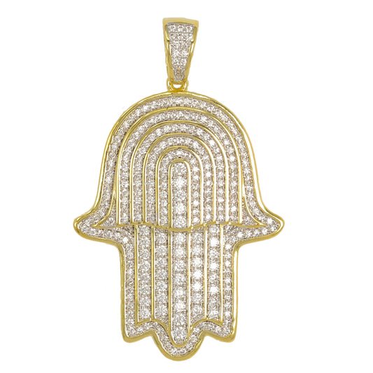 Medium Hamsa Cubic Zirconia Pendant - BCH-1214*