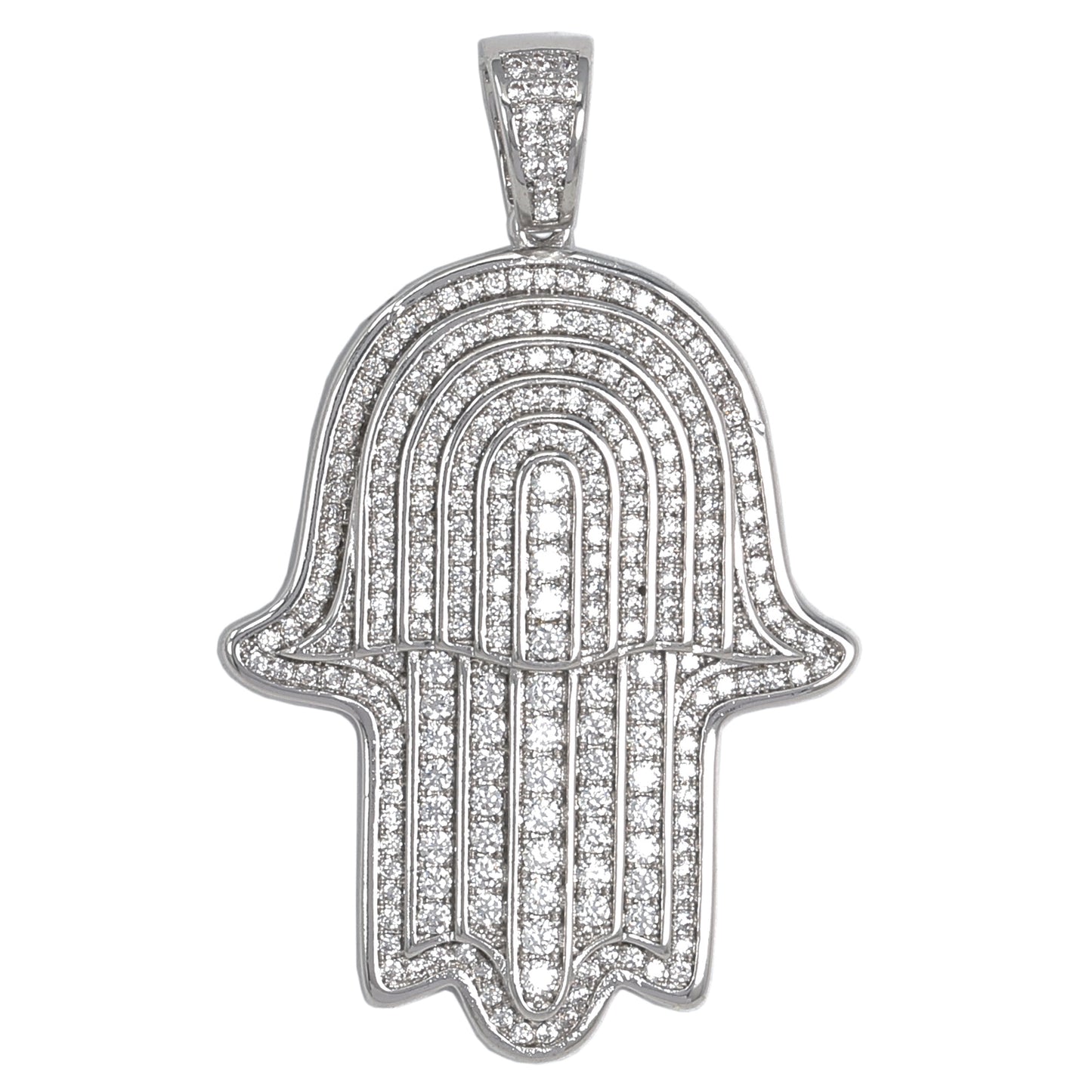 Medium Hamsa Cubic Zirconia Pendant - BCH-1214*