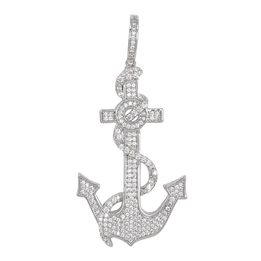 Medium Anchor Cubic Zirconia Pendant - BCH-1246*