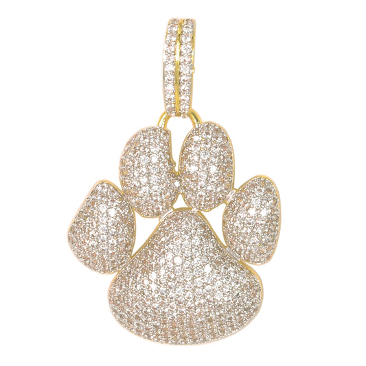 Medium Paw Cubic Zirconia Pendant - BCH-1269*