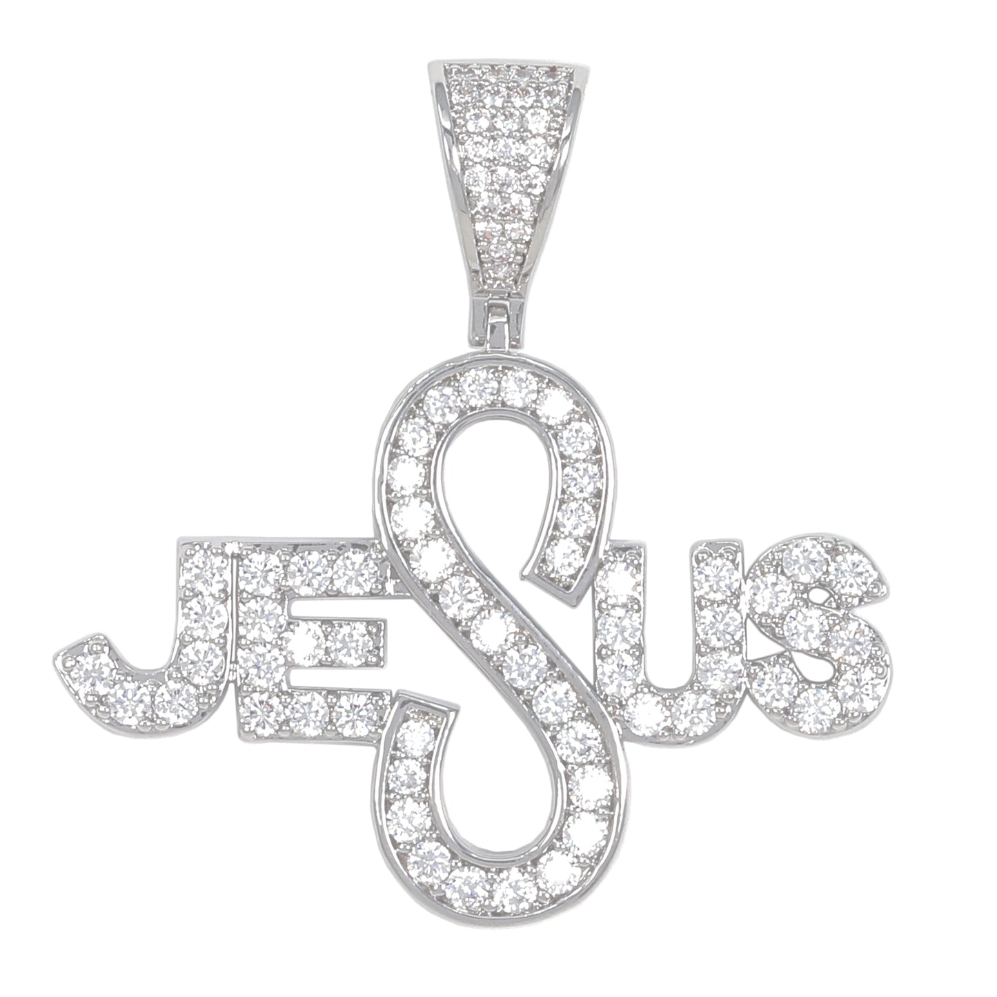 Medium Jesus Cubic Zirconia Pendant - BCH-1272*