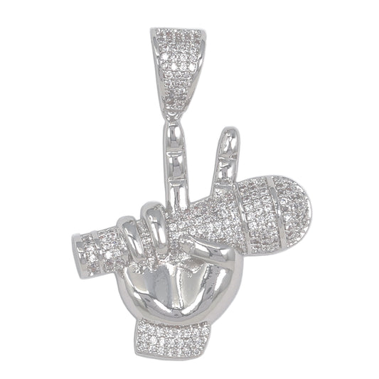 Small Music Cubic Zirconia Pendant - BCH-1292*