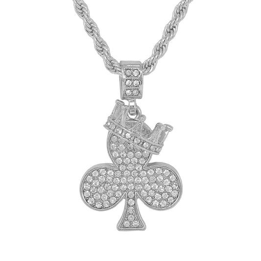 Iced Medium Clove Pendant with 4mm Rope Chain 24" - HC-1174*