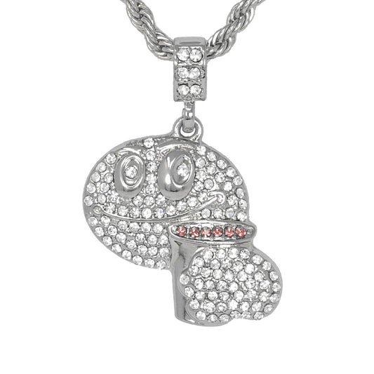 Iced Medium Emoji Pendant with 4mm Rope Chain 24" - HC-1407*