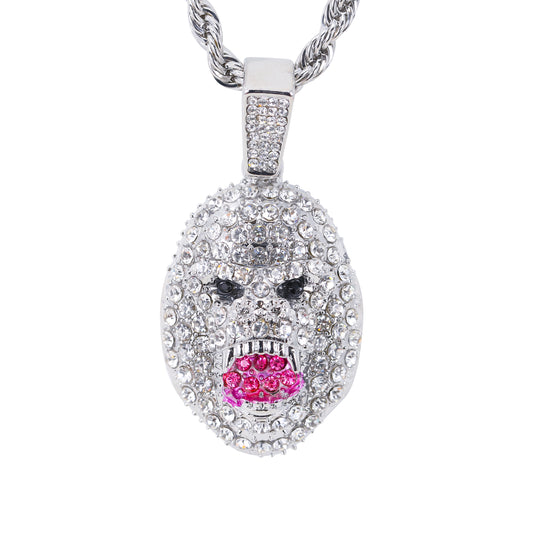 Iced Medium Ape Pendant with 4mm Rope Chain 24" - HC-1737*