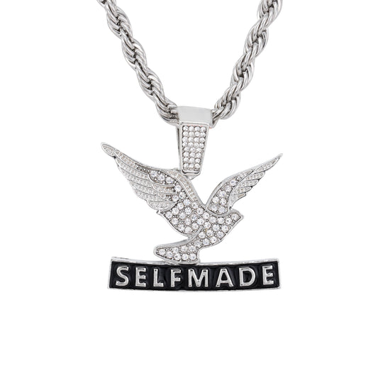 Iced Medium Self Made Pendant with 4mm Rope Chain 24" - HC-1764*