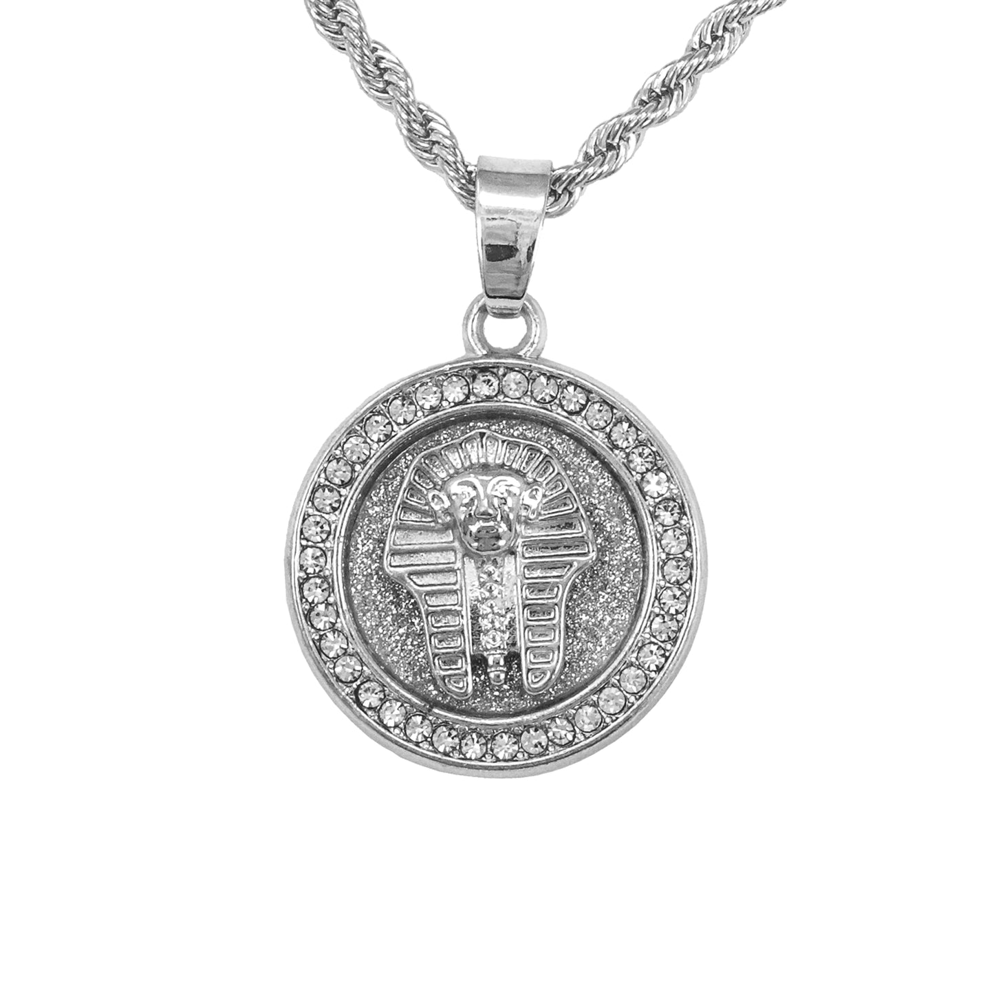 Iced Mini Egyptian Pendant with 3mm Rope Chain 24" - HC-262**