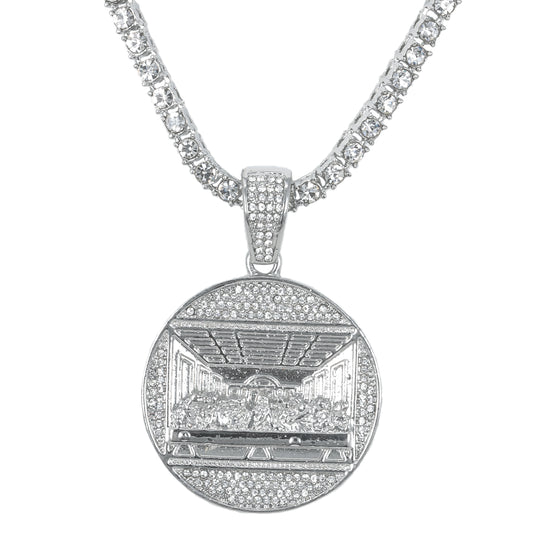 Iced Last Pendant with 3.5mm Tennis Chain 24" - HC-721