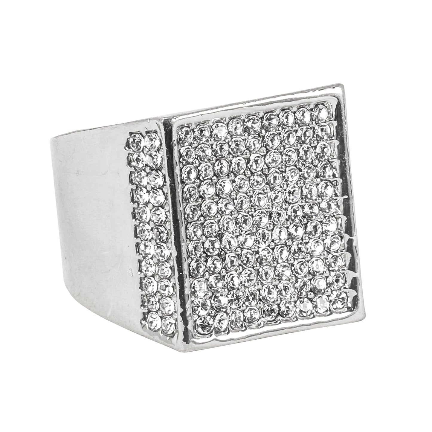 Mens One Size Iced Out Square Ring - HR-11