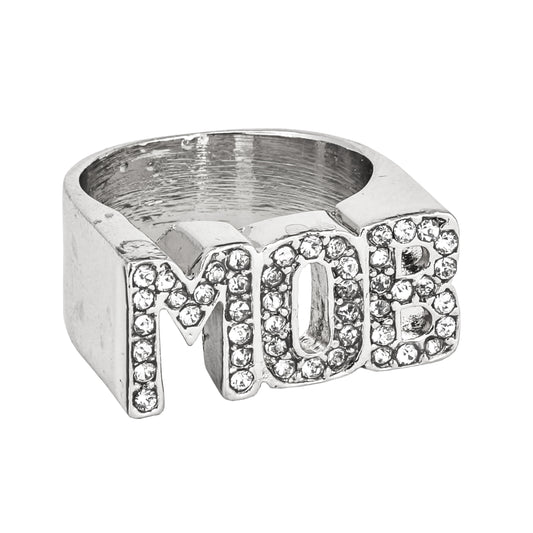 Mens One Size Iced Out MOB Ring - HR-13