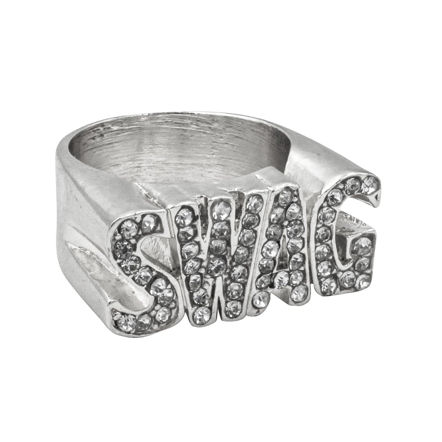 Mens One Size Iced Out SWAG Ring - HR-17
