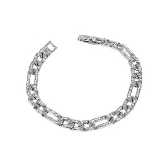 8mm Iced Figaro Bracelet - HSCH-114-B**