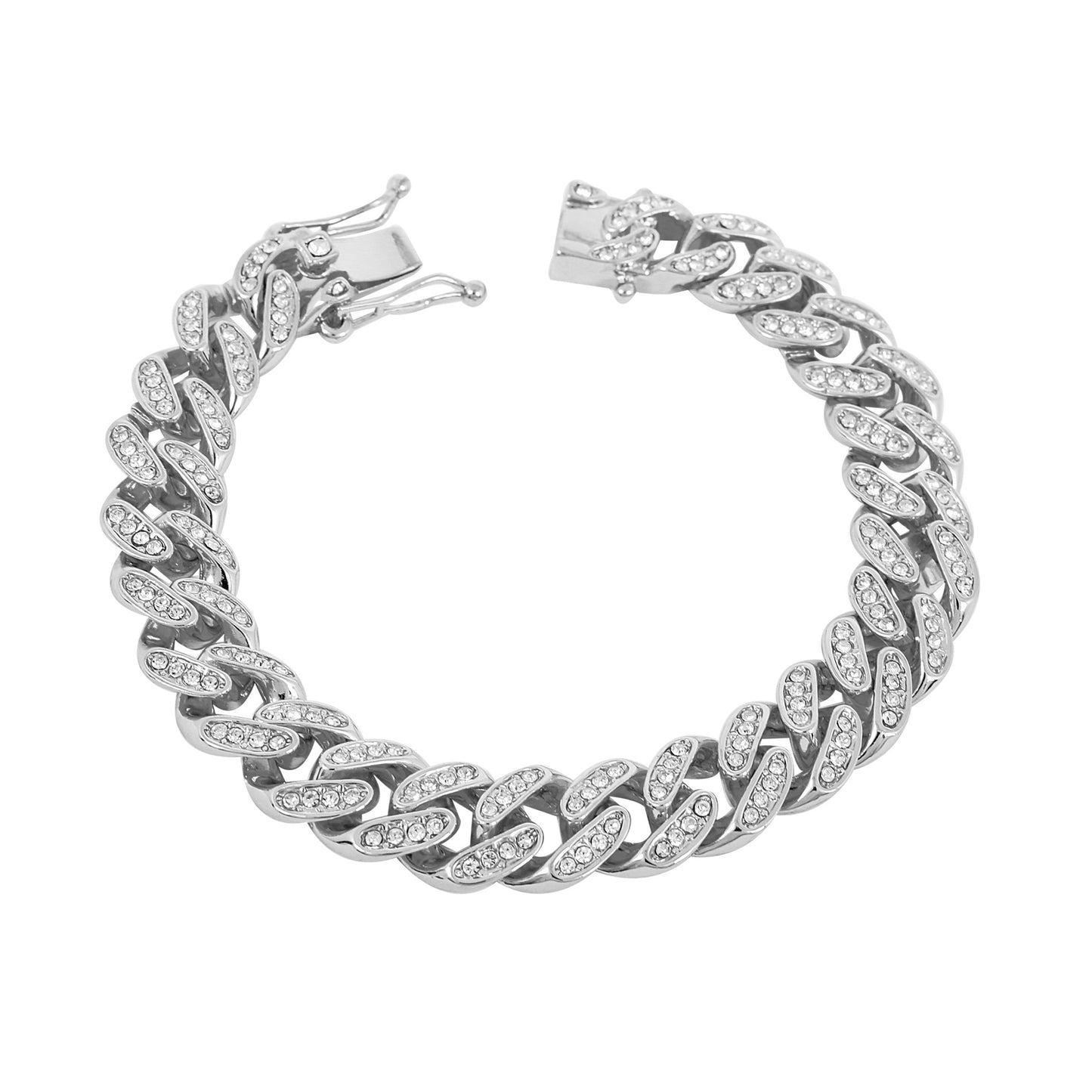 12mm Iced Cuban Bracelet - HSCH-117-B