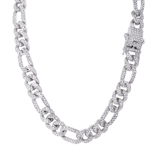 13mm Iced Out Figaro Chain - HSCH-127
