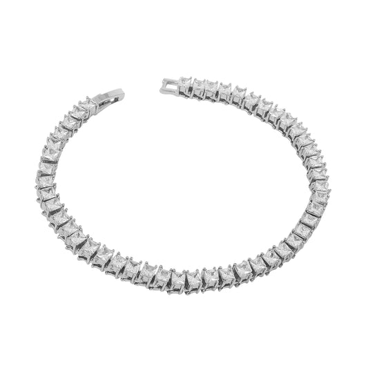3mm Square CZ Tennis Bracelet - HSCH-405-B**