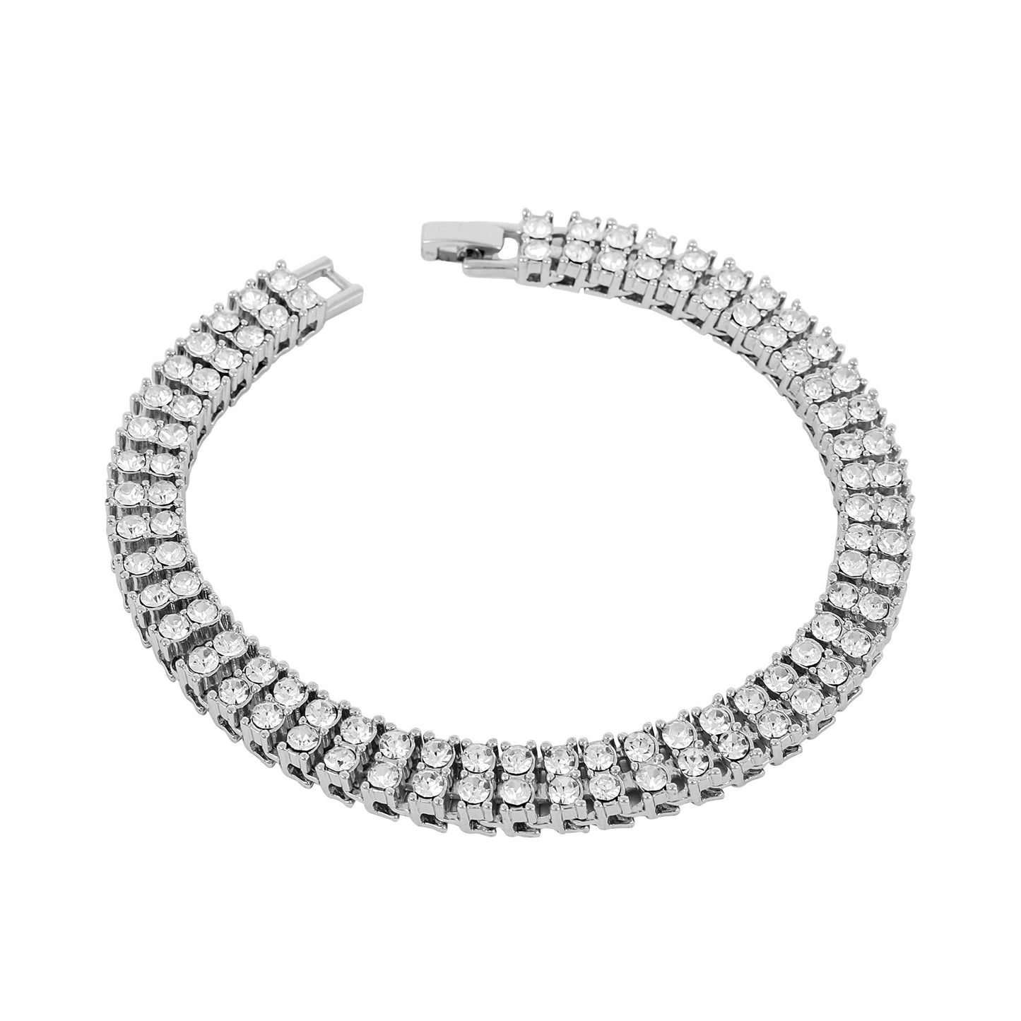 8mm 2-Row Tennis Bracelet (Round Stones) - HSCH-502-B