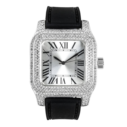 Urban mm Iced Out Square Watch - 7747C-SB