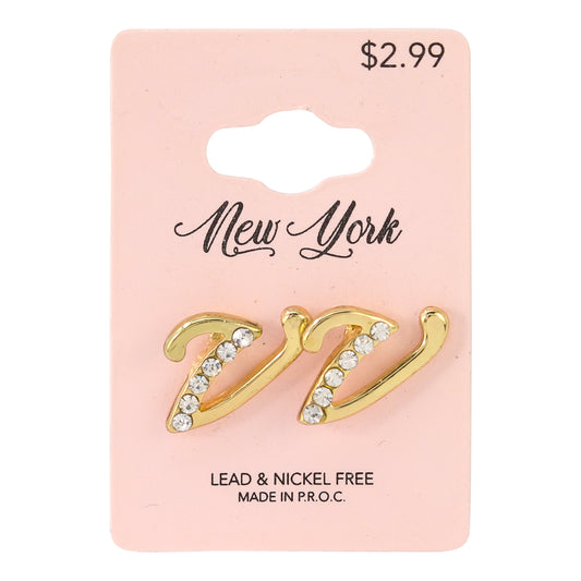 Initial Earring - V