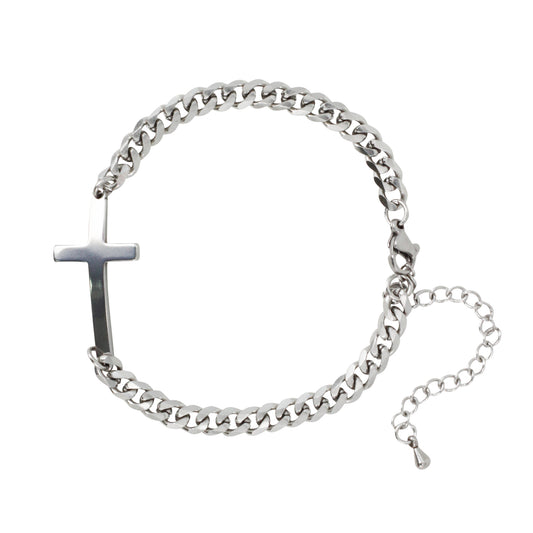 Cross Cuban Link Bracelet - NBR-118