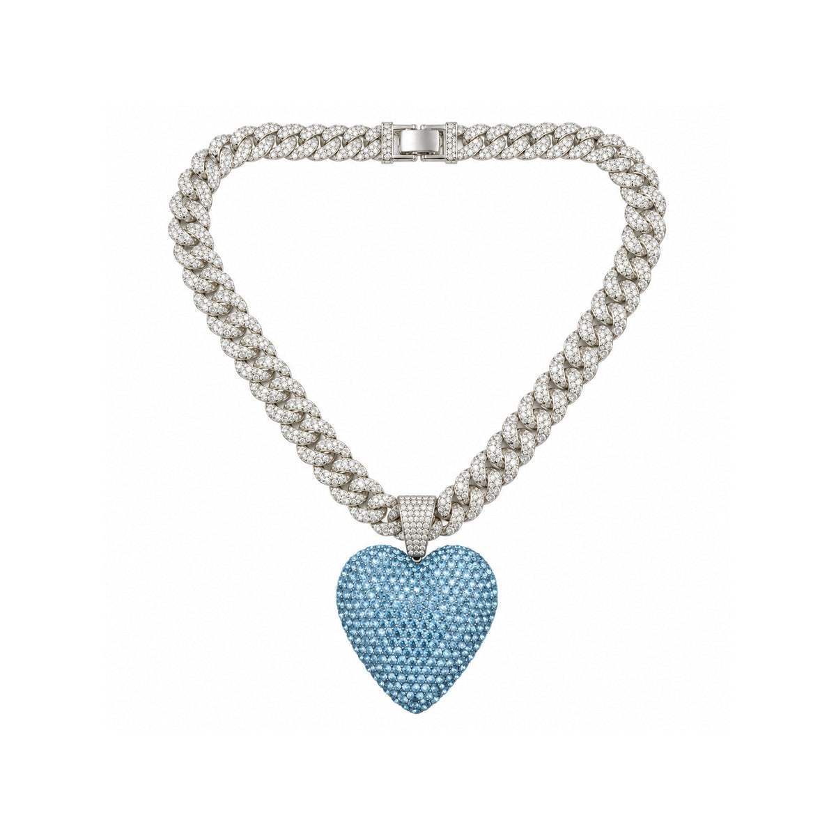 Ladies Bling Flash Out Chain RC1-403 SB — SILVER/BLUE
