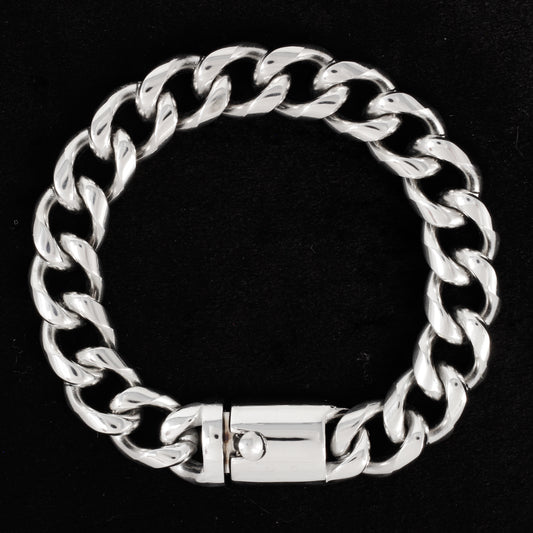 14mm Solid Cuban Bracelet - SCH-905-B**
