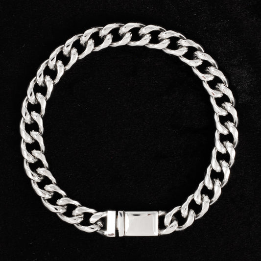 10mm Solid Cuban Bracelet - SCH-913-B**