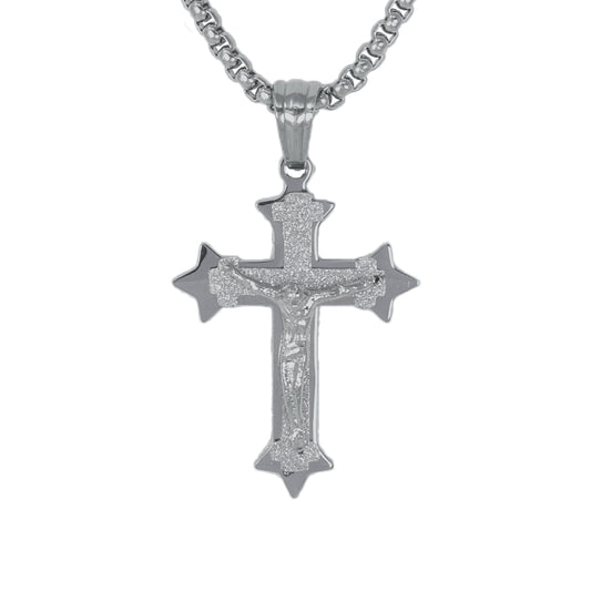Mini Crucifix Necklace with 2.5mm Round Box Chain 24" - SCP-013