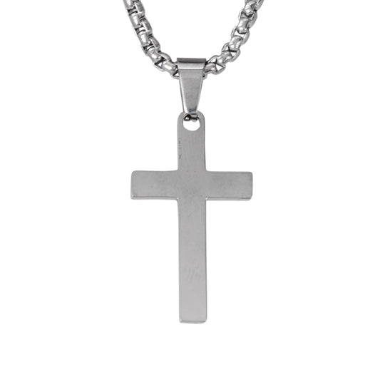 Mini Cross Necklace with 2.5mm Round Box Chain 24" - SCP-014