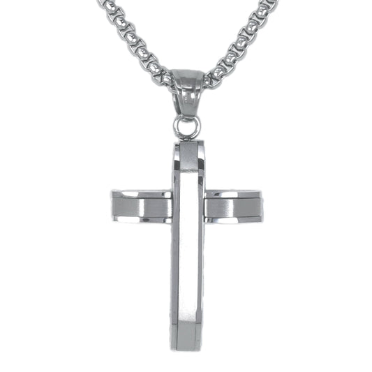 Mini Cross Necklace with 2.5mm Round Box Chain 24" - SCP-033