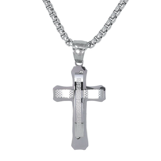 Mini Cross Necklace with 2.5mm Round Box Chain 24" - SCP-037