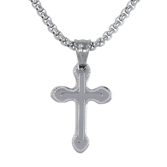 Mini Cross Necklace with 2.5mm Round Box Chain 24" - SCP-048