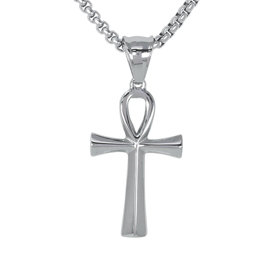 Mini Cross Necklace with 2.5mm Round Box Chain 24" - SCP-056