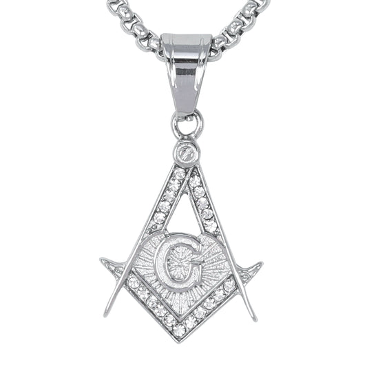 Mini Free Mason Necklace with 2.5mm Round Box Chain 24" - SCP-074