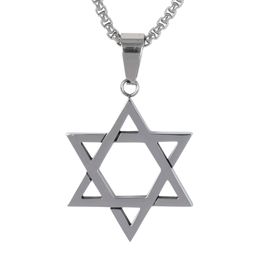 Medium Star Necklace with 3mm Round Box Chain 24" - SCP-132