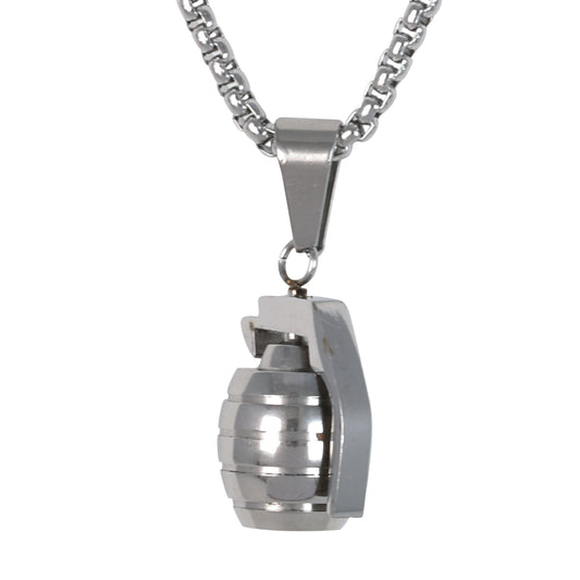 Medium Bomb Necklace with 3mm Round Box Chain 24" - SCP-154**