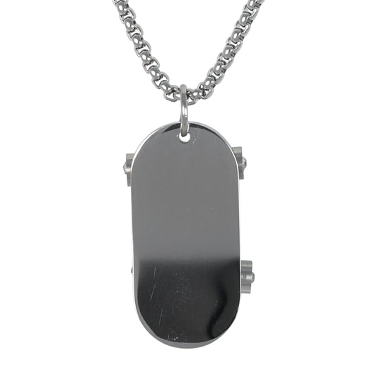Medium Skateboard Necklace with 3mm Round Box Chain 24" - SCP-185**