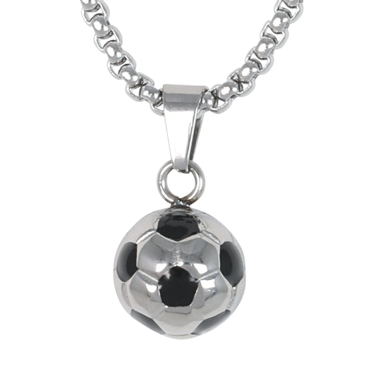 Medium Soccer Necklace with 3mm Round Box Chain 24" - SCP-199