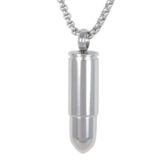 Medium Bullet Necklace with 3mm Round Box Chain 24" - SCP-224**