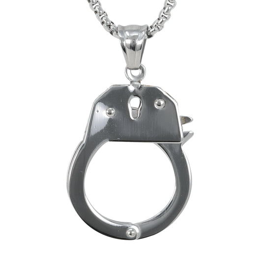 Medium Handcuffs Necklace with 3mm Round Box Chain 24" - SCP-241**