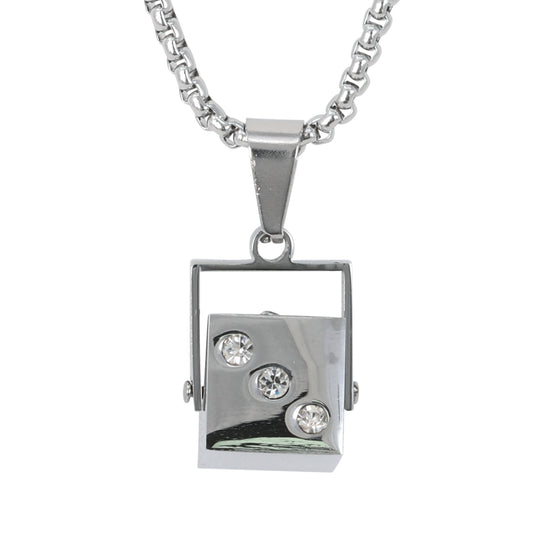 Medium Dice Necklace with 3mm Round Box Chain 24" - SCP-256**